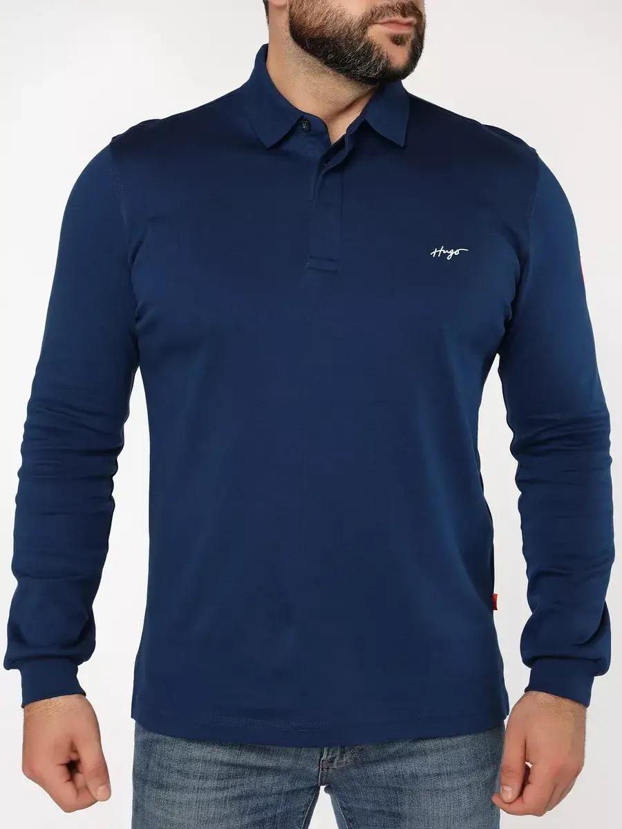 Поло мужское Hugo Boss Interlock HB-15031NB с длинным рукавом L (20652046)