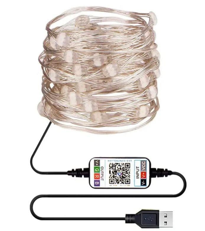 Гірлянда LED 10 м 7953 c Bluetooth дистанційне керування Різнокольоровий (534778) Гірлянда LED 10 м 7953 c Bluetooth дистанційне керування Різнокольоровий (534778)