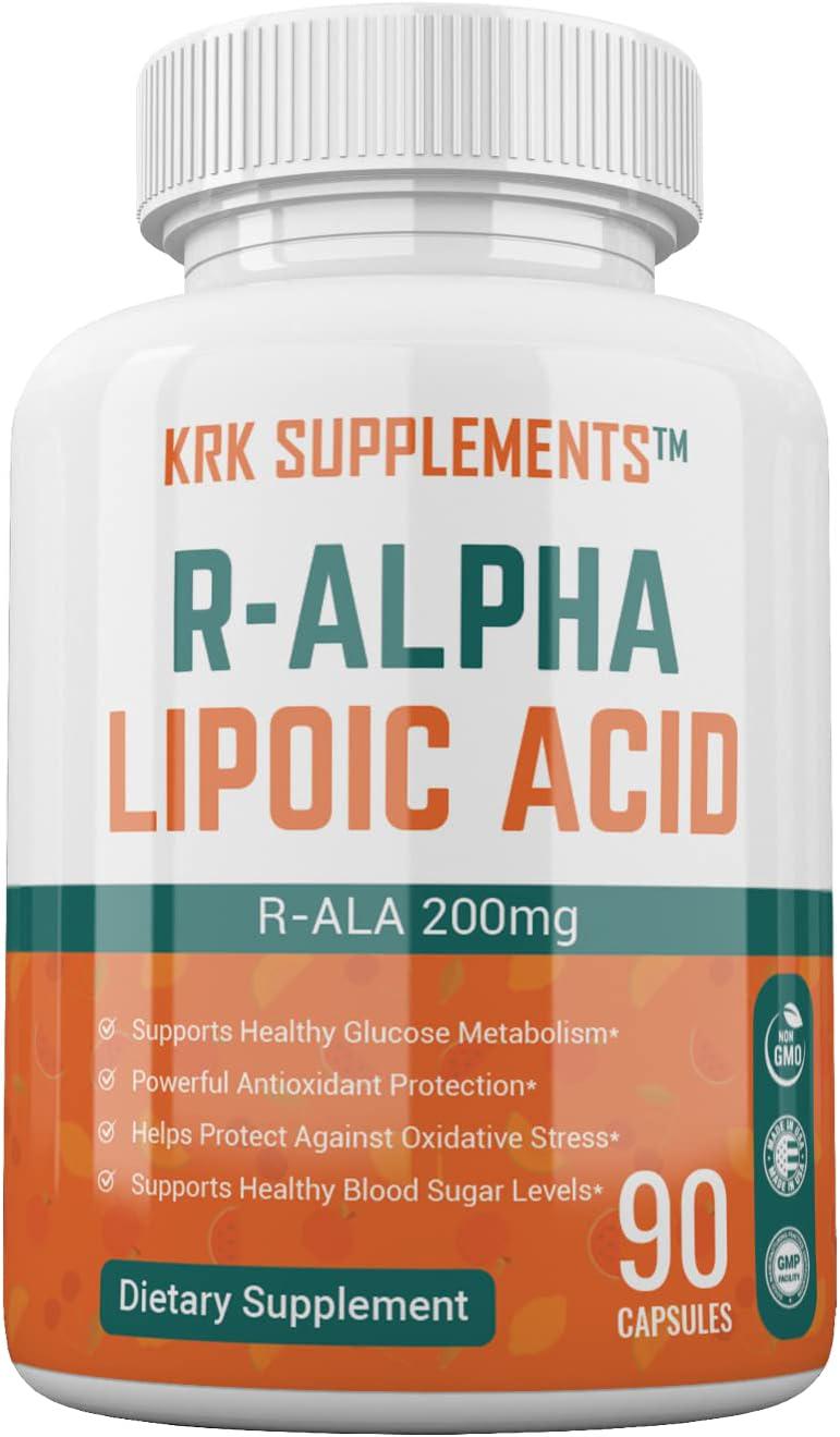 Кислота альфа-липоевая R Krk Supplements R-Alpha Lipoic Acid 200 mg 90 капс.