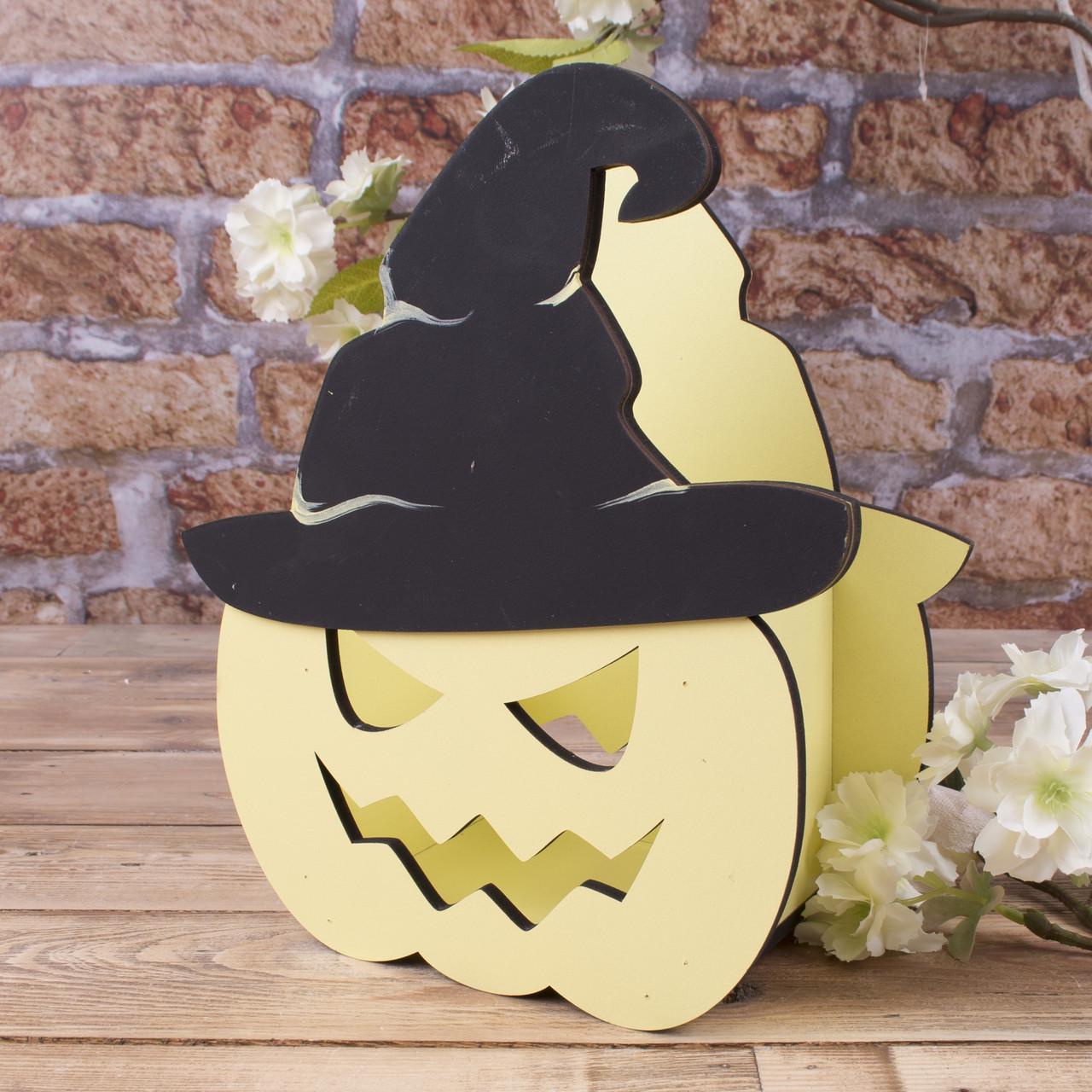 Кашпо для цветов Хеллоуин микс Тыква в шляпе (1398-4)