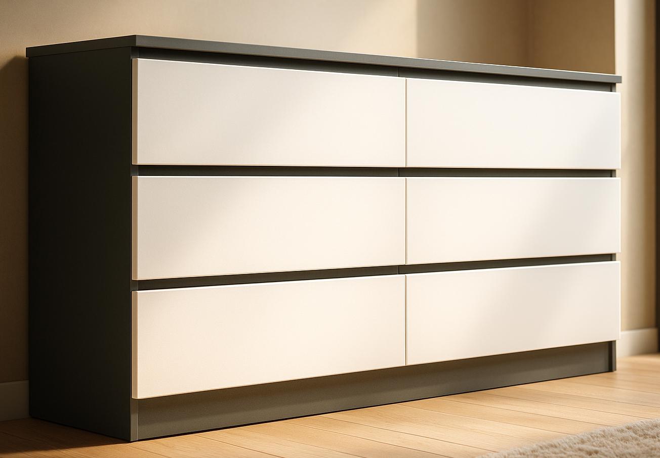 Комод Мастер Форм Брайт ДСП 1500х376х730 мм Антрацит/Білий (08346) Комод Мастер Форм Брайт ДСП 1500х376х730 мм Антрацит/Білий (08346)