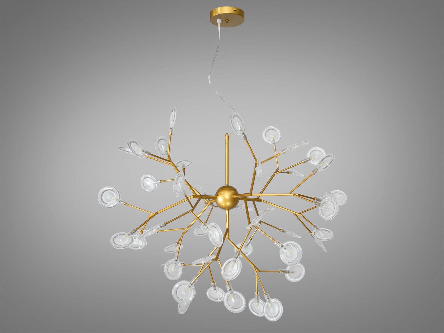 Люстра подвесная Светлячок 45 ламп Золотой сатин (887-45C GD) - фото 2