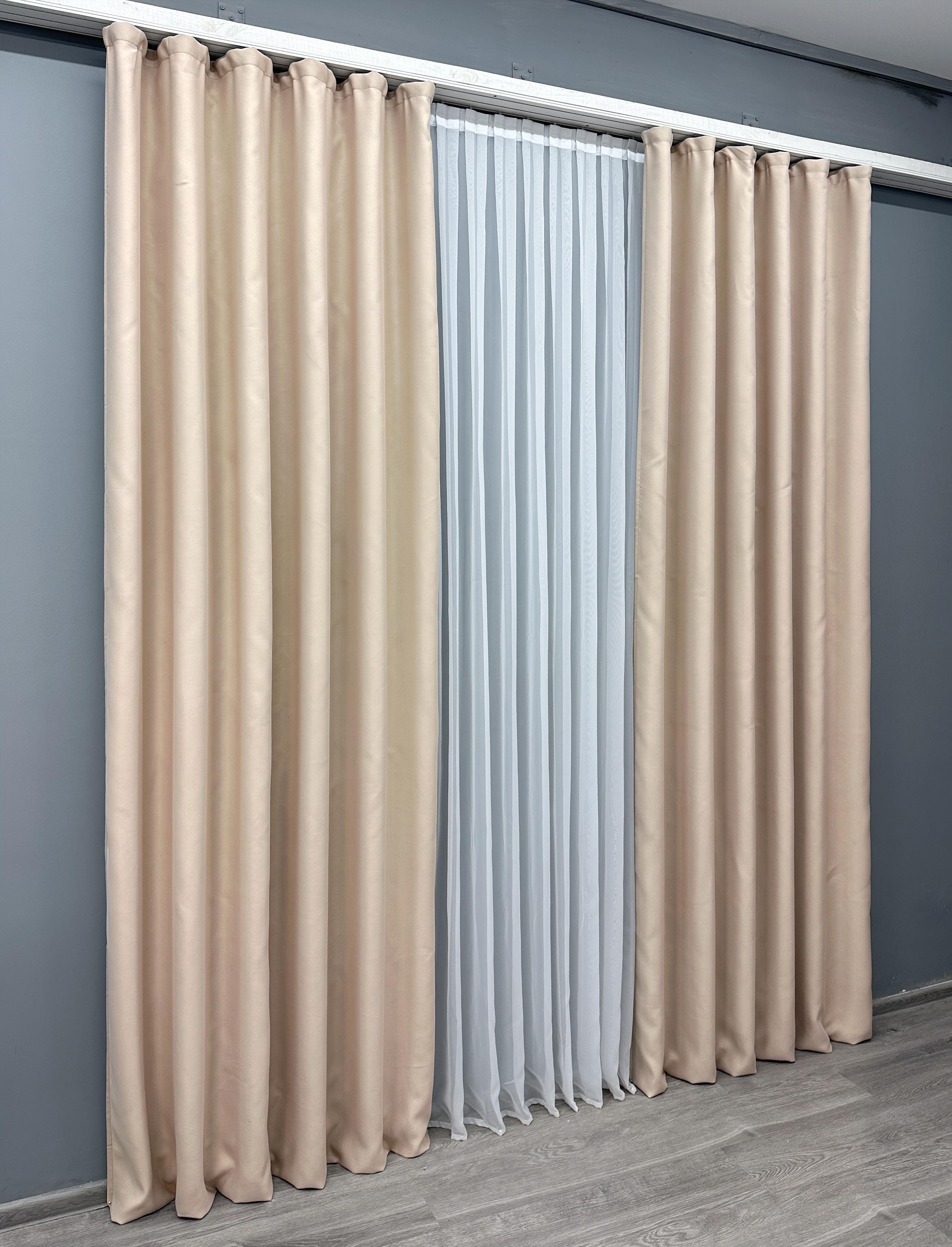 Комплект готовых штор VR-Textil Блекаут Bagema Rvs №1700ш 150х295 см 2 шт. Бежевый (33-0626) - фото 3 Комплект готовых штор VR-Textil Блекаут Bagema Rvs №1700ш 150х295 см 2 шт. Бежевый (33-0626) - фото 3