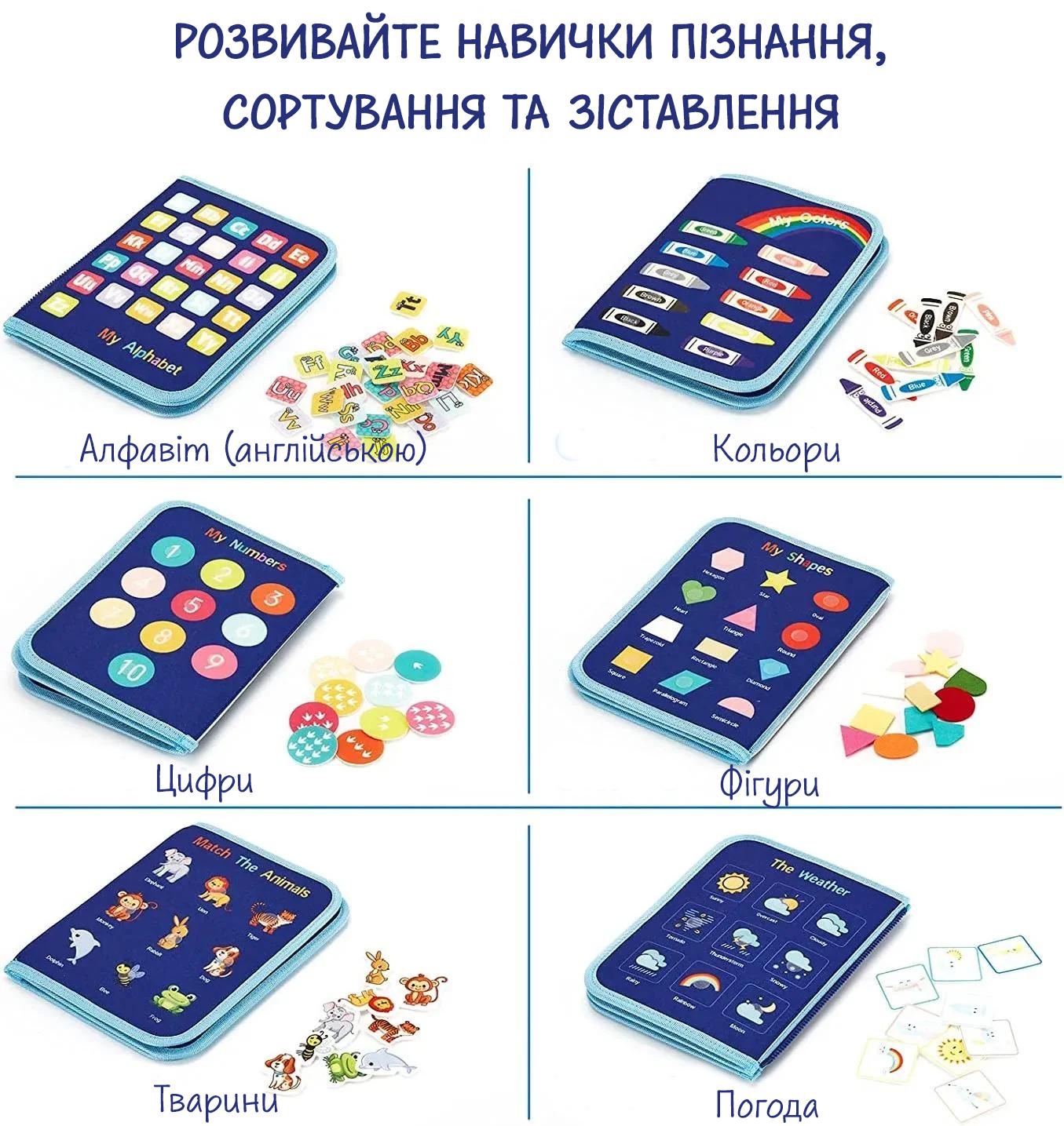 Бизиборд Монтессори для детей Blue (12766301) - фото 2 Бизиборд Монтессори для детей Blue (12766301) - фото 2