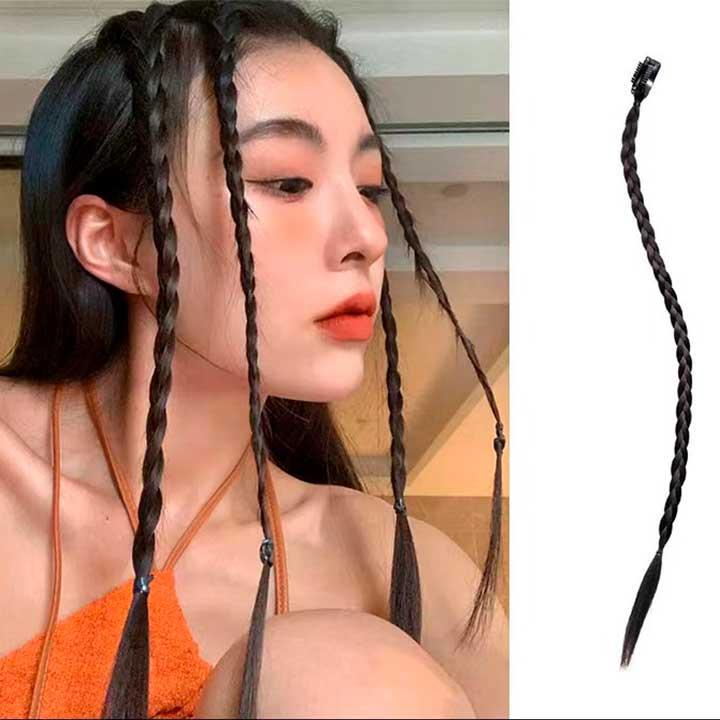 Коса накладна тонка на шпильці канекалон 45 см Брюнет (K0864-1) - фото 3