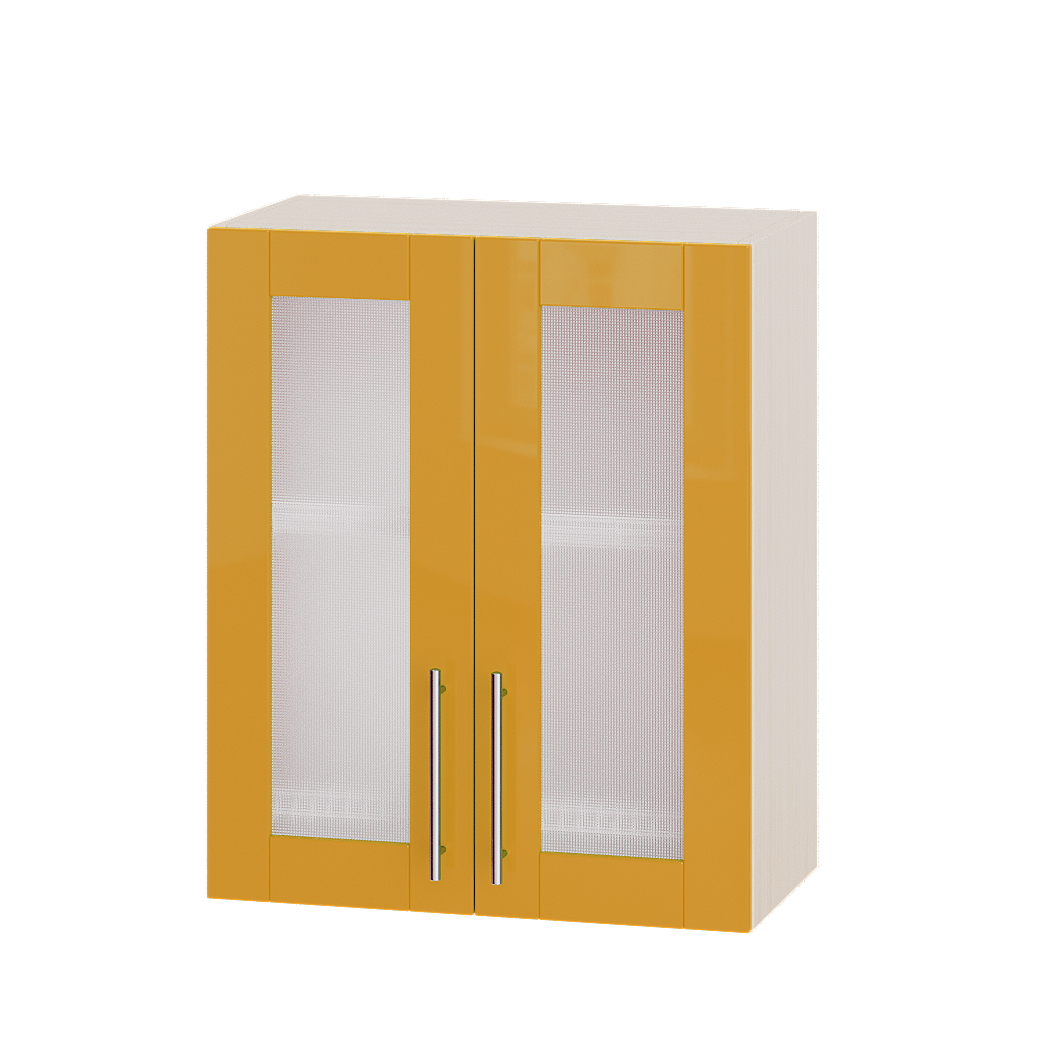 Шафа верхня Еверест Модерн модуль для сушки посуду Верх вітрина ВВ06-600 60х30х72 см Помаранчевий глянець/Дуб Молочний (05219)