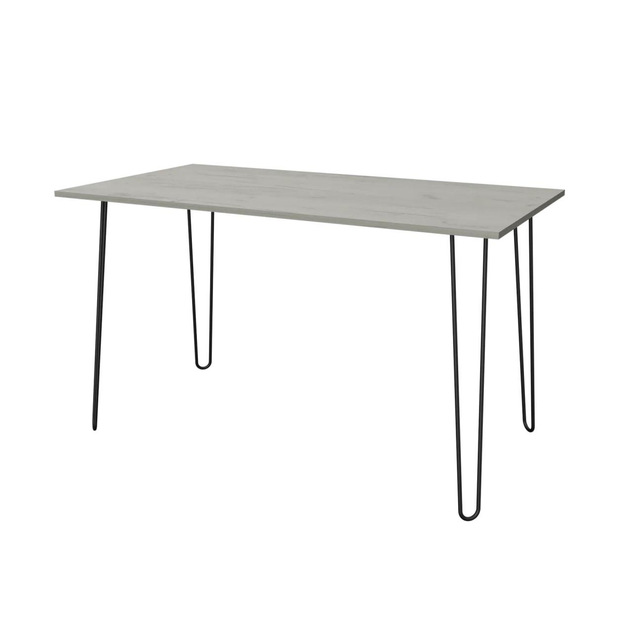 Стол обеденный Неман Пеле прямоугольный металл/ЛДСП Черный/Дуб крафт белый