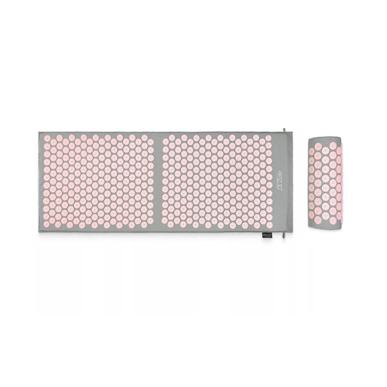 Килимок акупунктурний з валиком 4fizjo Classic Mat XL аплікатор Кузнєцова Grey/Pink (P-5907739313294)