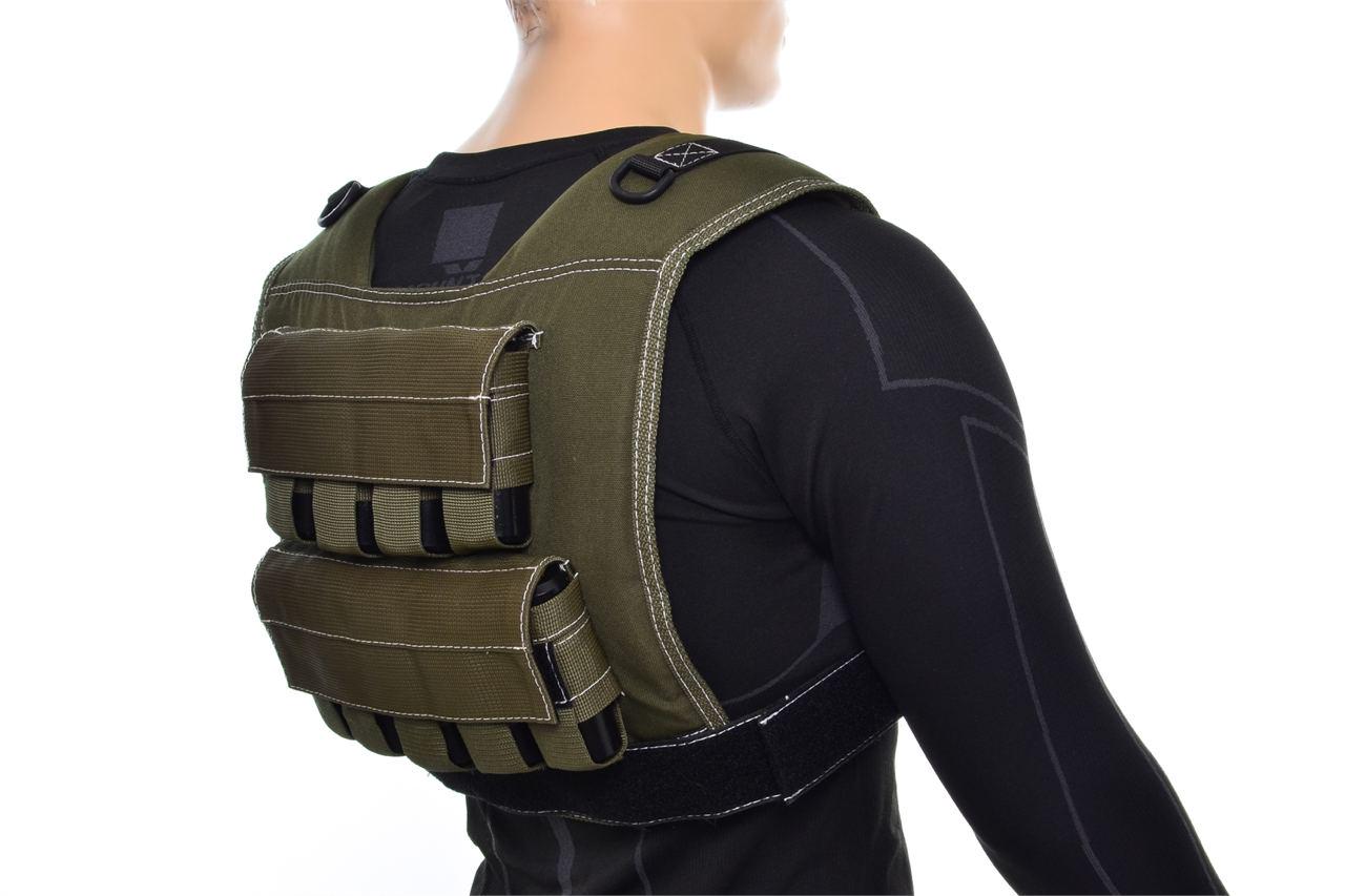 Жилет обважнювач для спорту MegaShape 10 кг Хакі (WV10-02) - фото 2