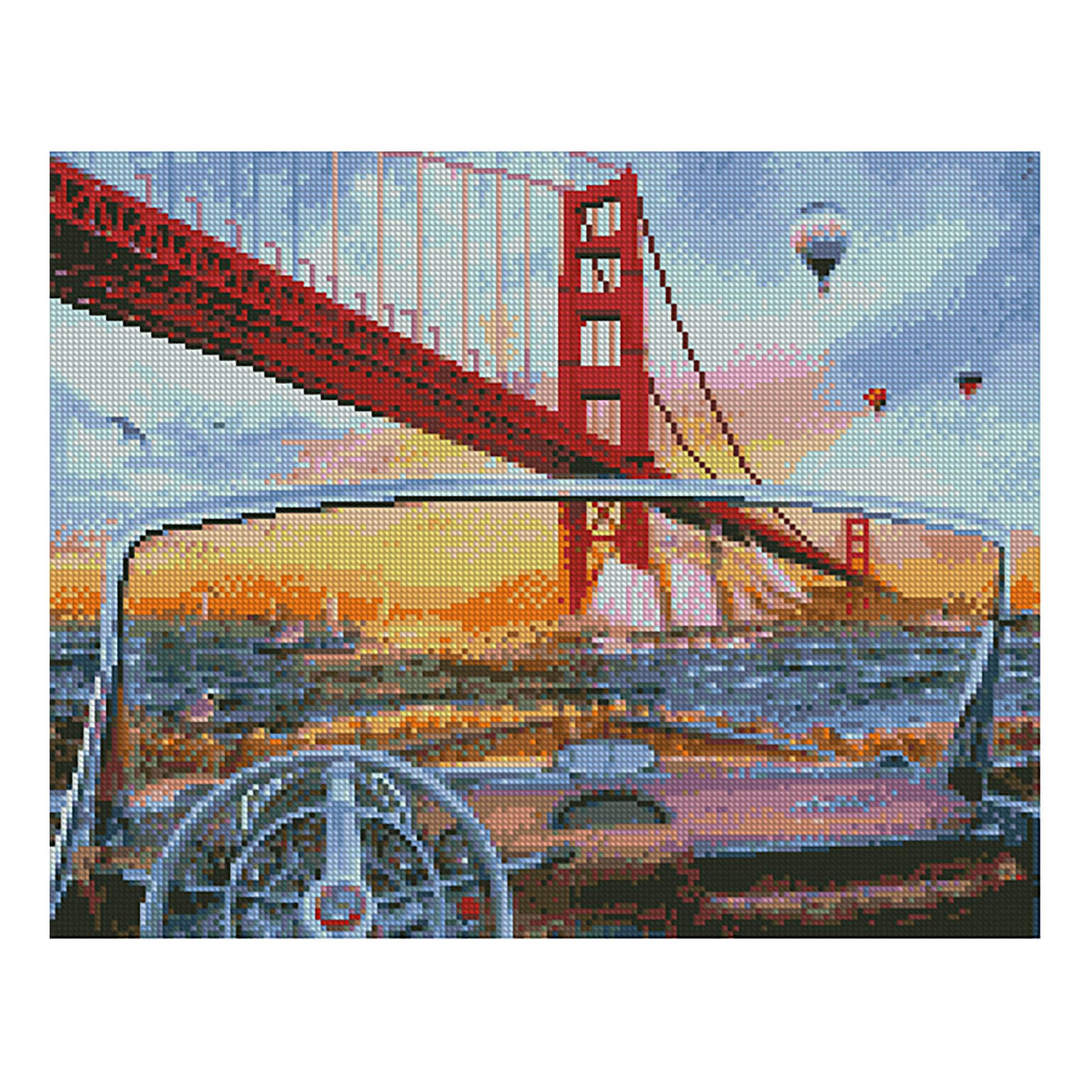 Алмазная мозаика Strateg Вид с кабриолета на мост 40х50 см (Str-FA20207)