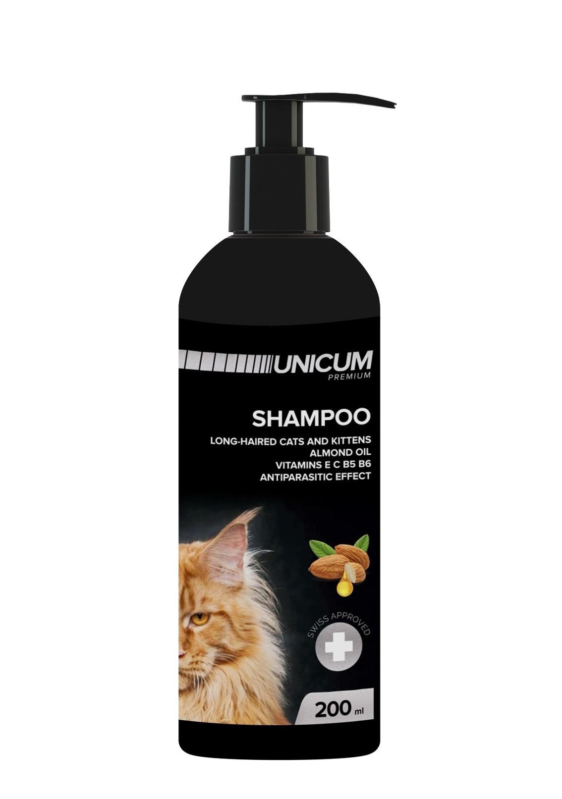Шампунь Unicum Premium UN-017 з мигдальним маслом для довгошерстих кішок 200 мл (4820150202019)