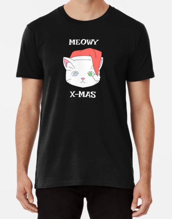 Футболка мужская новогодняя Stedman с принтом Meowy Christmas S Черный (НГ80-1)