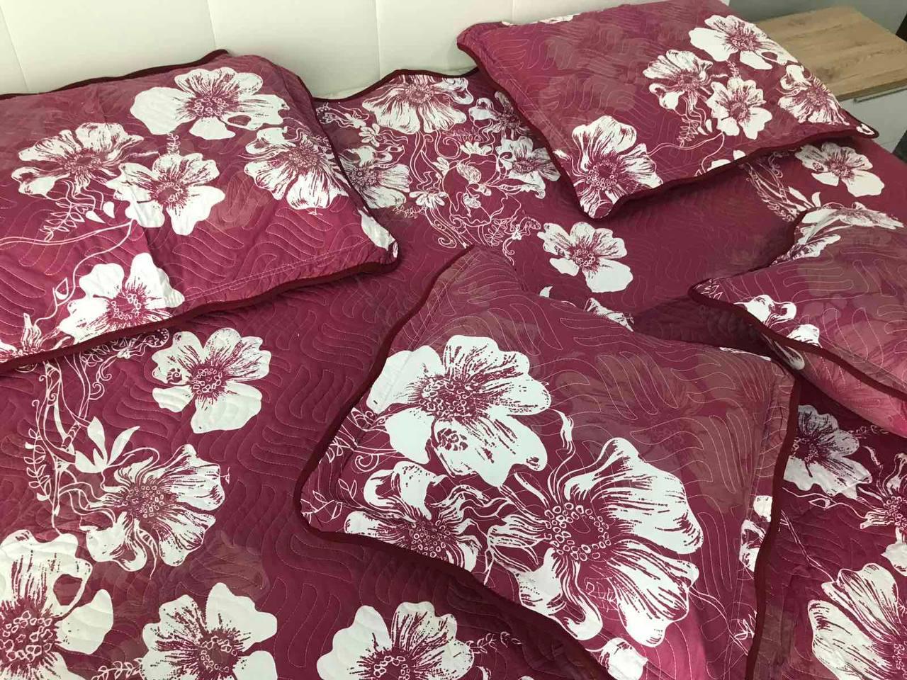 Покривало євро 220х240 см з наволочками 2 шт. 50x70 см/2 шт. 50x50 см Червоний (П4К-Al-pokr4-009) - фото 2