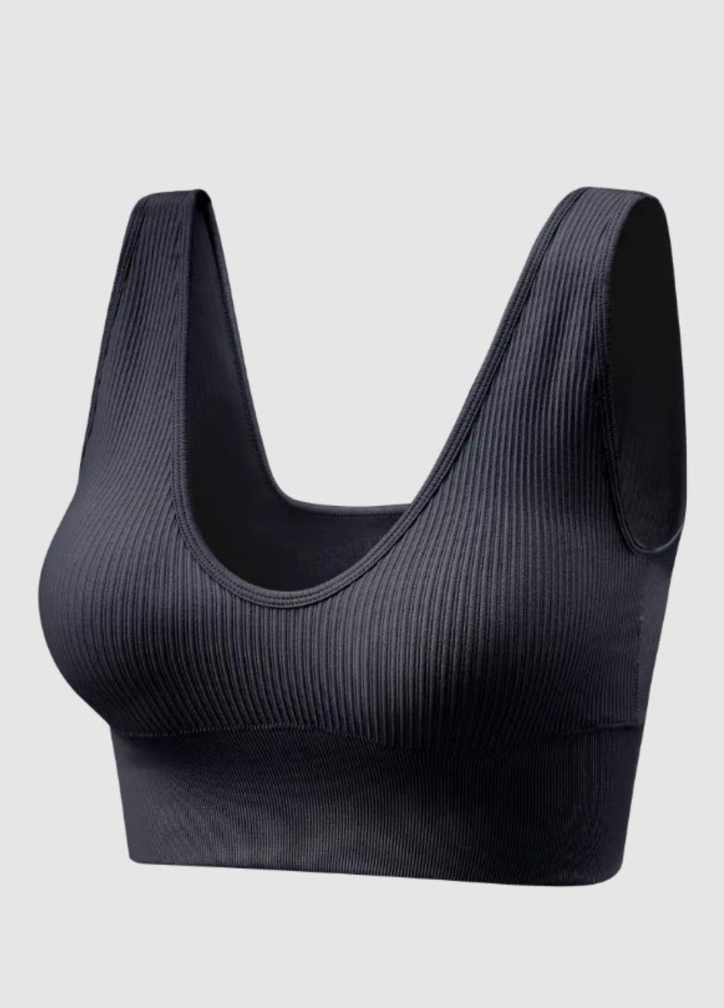 Топ спортивный женский Sport Elegance HS0011 в рубчик S Черный (1946-42-01) - фото 5