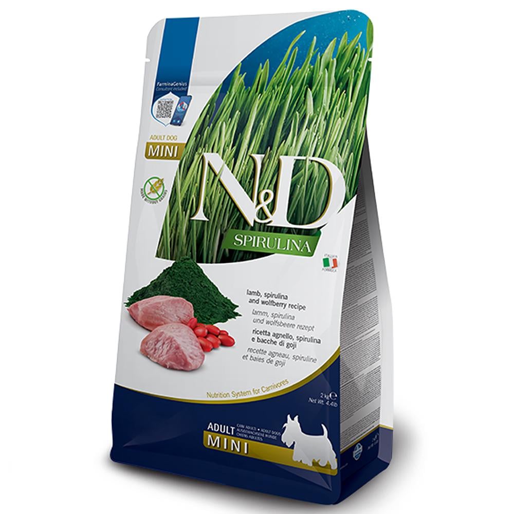 Корм сухой Farmina N&D Spirulina Lamb для собак маленьких пород с ягненком и ягодами годжи 2 кг (177875)
