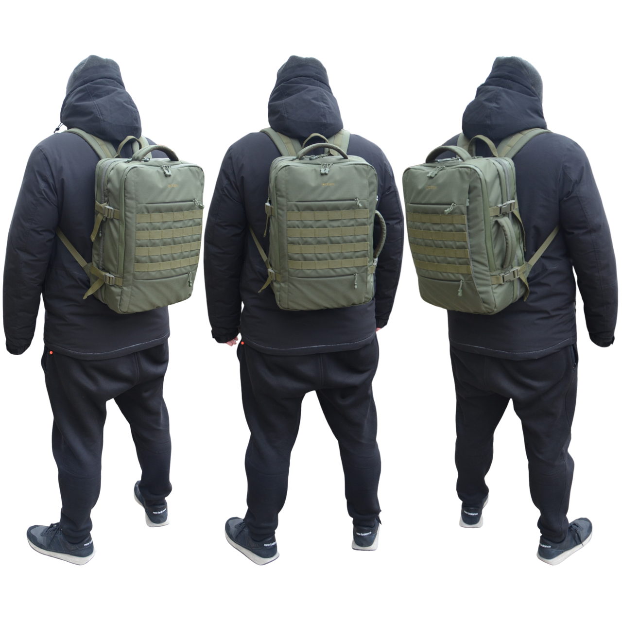 Рюкзак с расширением с отделением для ноутбука 17'' 26-40 л Олива (2511594308) - фото 10