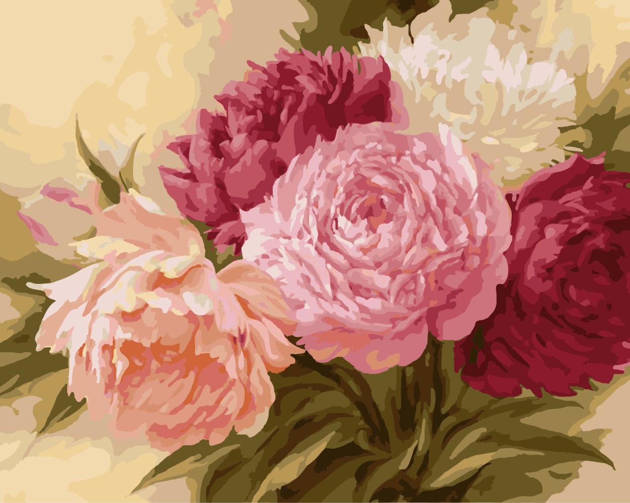 Картина по номерам Brushme Королевские пионы 40x50 см (BRM7085)