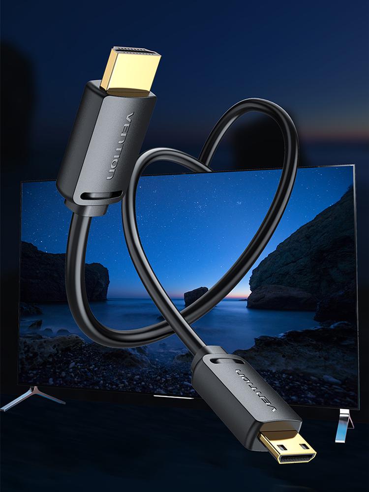 Кабель двунаправленный Vention mini HDMI-HDMI 2.0 4K 60Hz 18 Гбит/с HDR 3D Dolby 1080P 120Hz HDMI-C на HDMI-A 2 м Черный (AGHBH) - фото 11