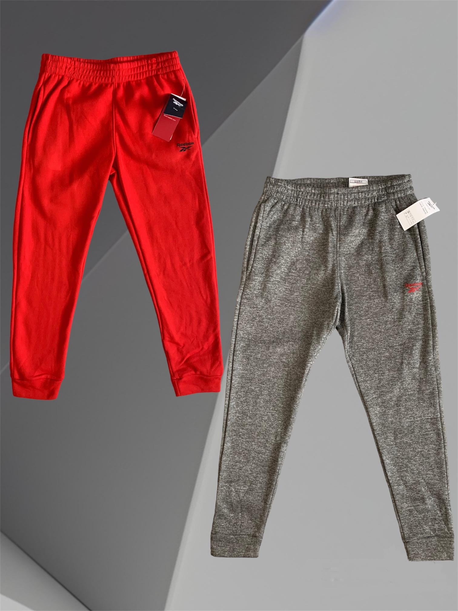 Штаны 2 шт Reebok L 13/14 лет 164 см Серо-красный