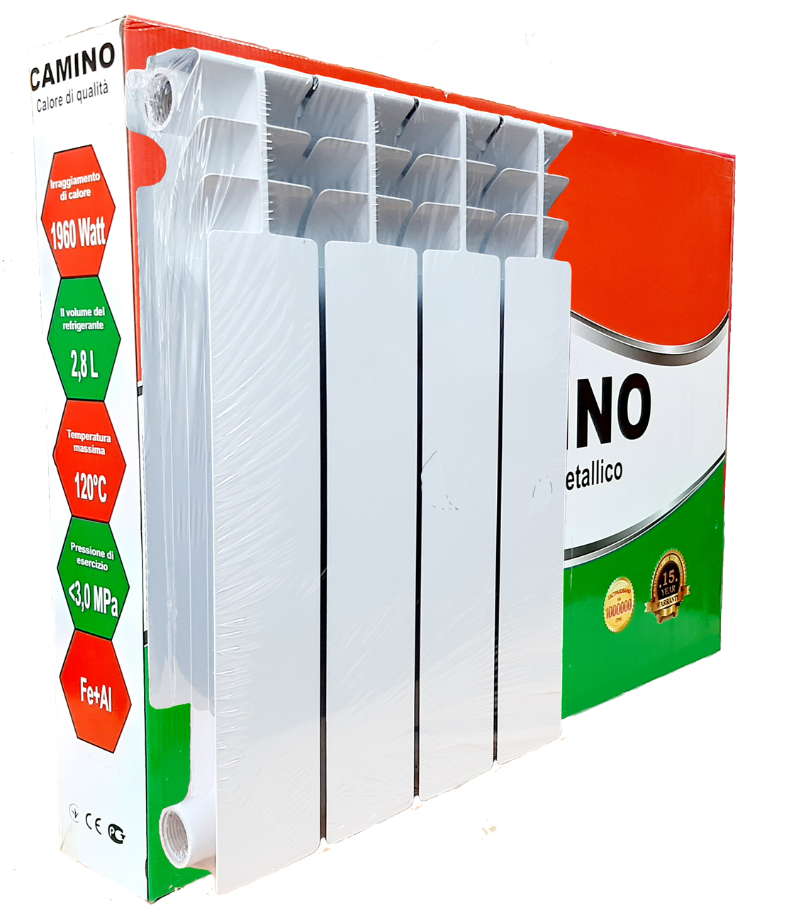 Радиатор биметаллический ТМ CAMINO 560x96x80 мм (2296398335) - фото 5