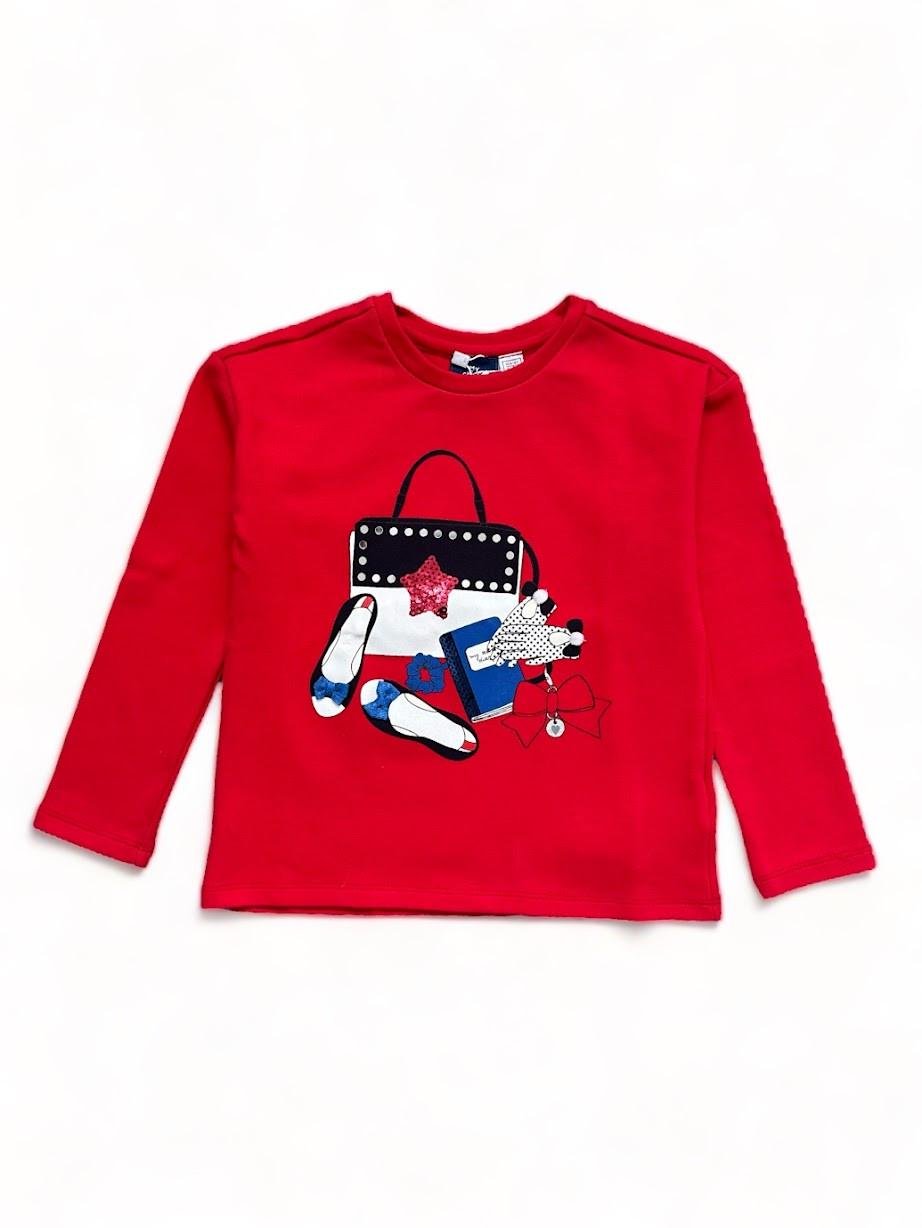 Кофта для девочки Chicco хлопковая принтованная 3-4 года 104 см Красный (2091953676)