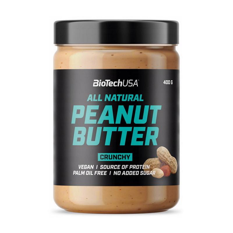 Арахисовая паста BioTech USA All Natural Peanut Butter 400 г Кранч (11790-01)