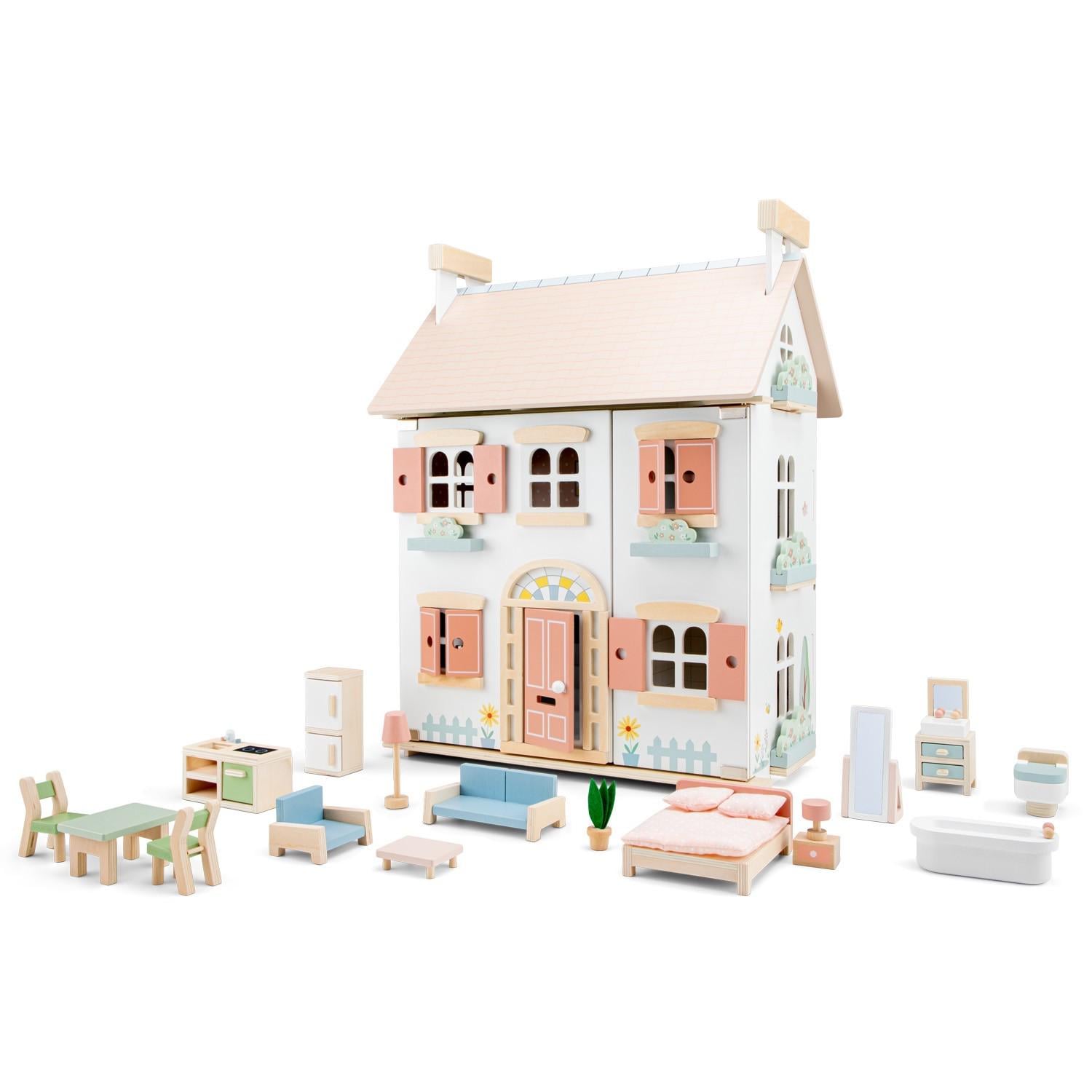 Игровой набор New Classic Toys Кукольный домик с мебелью 43x31x57 см