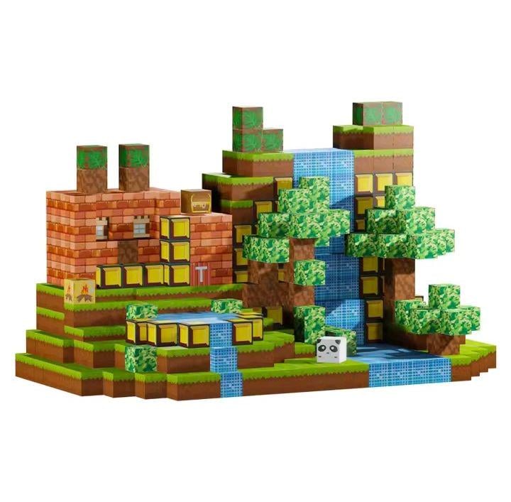 Магнітний конструктор minecraft база Стіва в лісі 150 блоків (689)