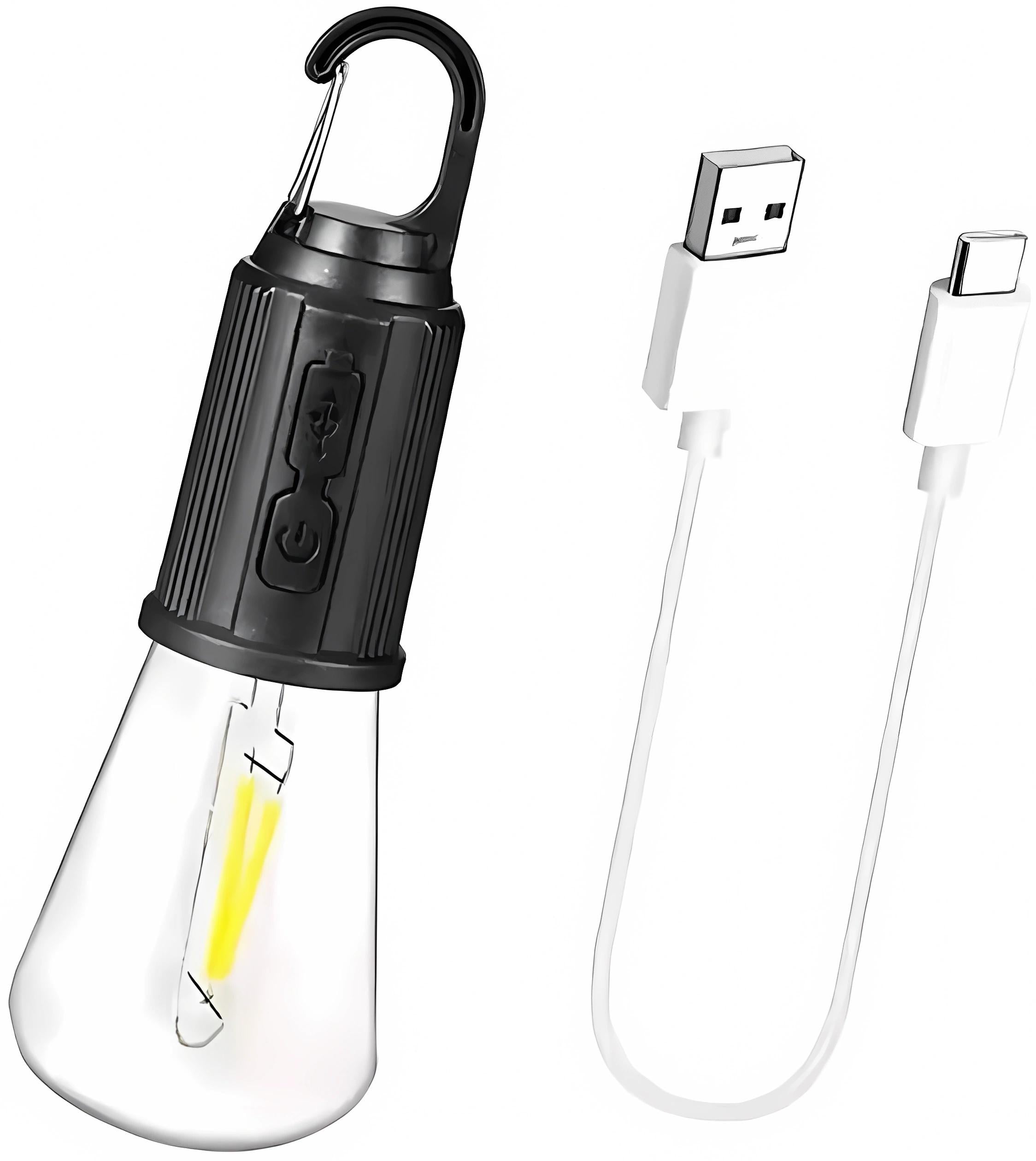 Лампочка кемпинговая аккумуляторная LED Camping Lamp T02 с карабином USB теплый белый