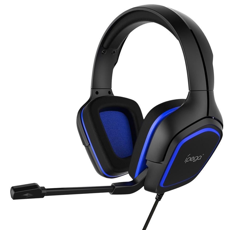Наушники игровые с микрофоном iPega PG-R006b Черно-синий (G6BI)