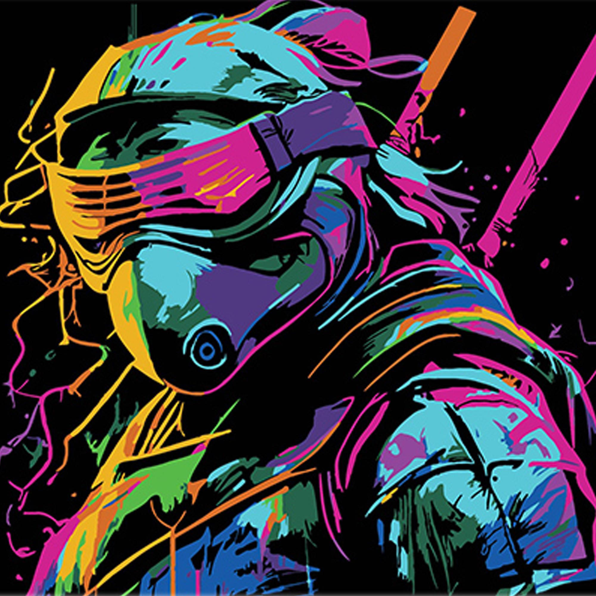 Картина по номерам Strateg Премиум Яркий защитник на черном фоне 30x30 см (Str-SH3030-10)