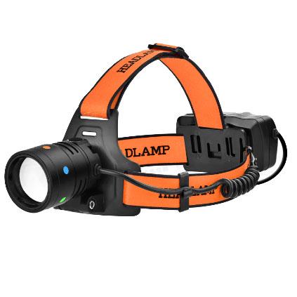 Фонарь налобный Night Vision Fluorescence BL-T210-TG 2x18650 Zoom/USB-C Black/Orange