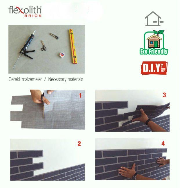 Цегла гнучка на самоклеючій основі Flexolith для інтер'єрів та фасадів Графіт (Barok-115) - фото 8 Цегла гнучка на самоклеючій основі Flexolith для інтер'єрів та фасадів Графіт (Barok-115) - фото 8