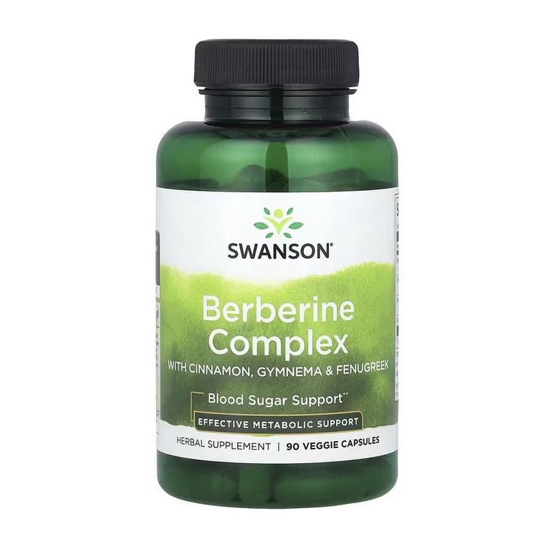 Берберин Swanson Berberine Complex 150 мг с корицей пажитником и джимнемой 90 вер. капс.