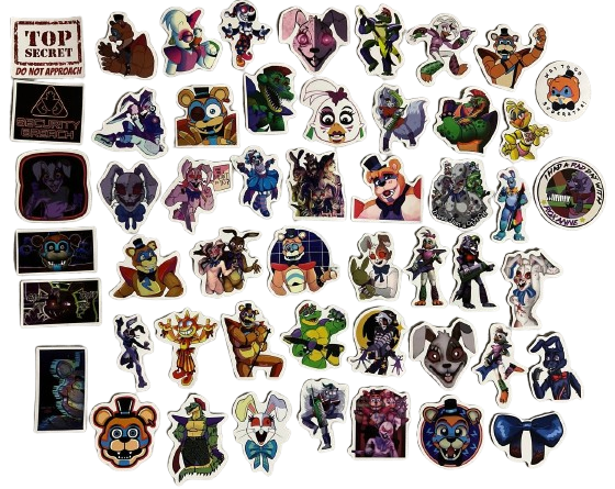 Набор виниловых наклеек Пять ночей с Фредди 50 шт. (1019) Набор виниловых наклеек Пять ночей с Фредди 50 шт. (1019)