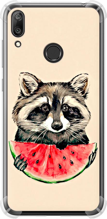 Чохол на Huawei Y7 2019 Єнотик з кавуном (4605sp-1638-42517)