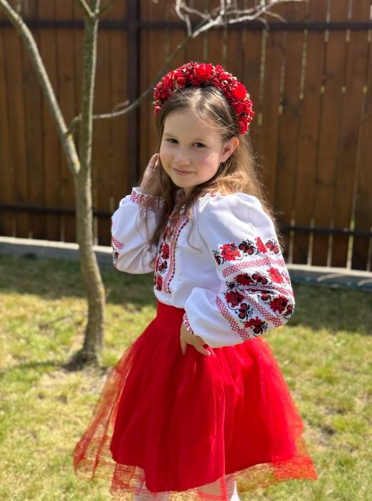 Костюм вышиванка для девочки 110 см Белый/Красный - фото 9 Костюм вышиванка для девочки 110 см Белый/Красный - фото 9