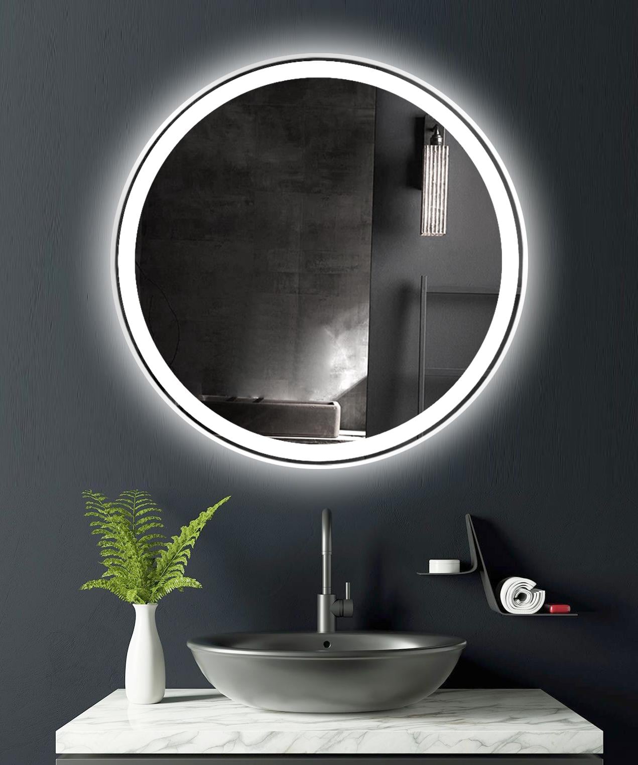 Зеркало в раме Dim Dzerkal BLERA с LED-подсветкой 60х60 см (2685)