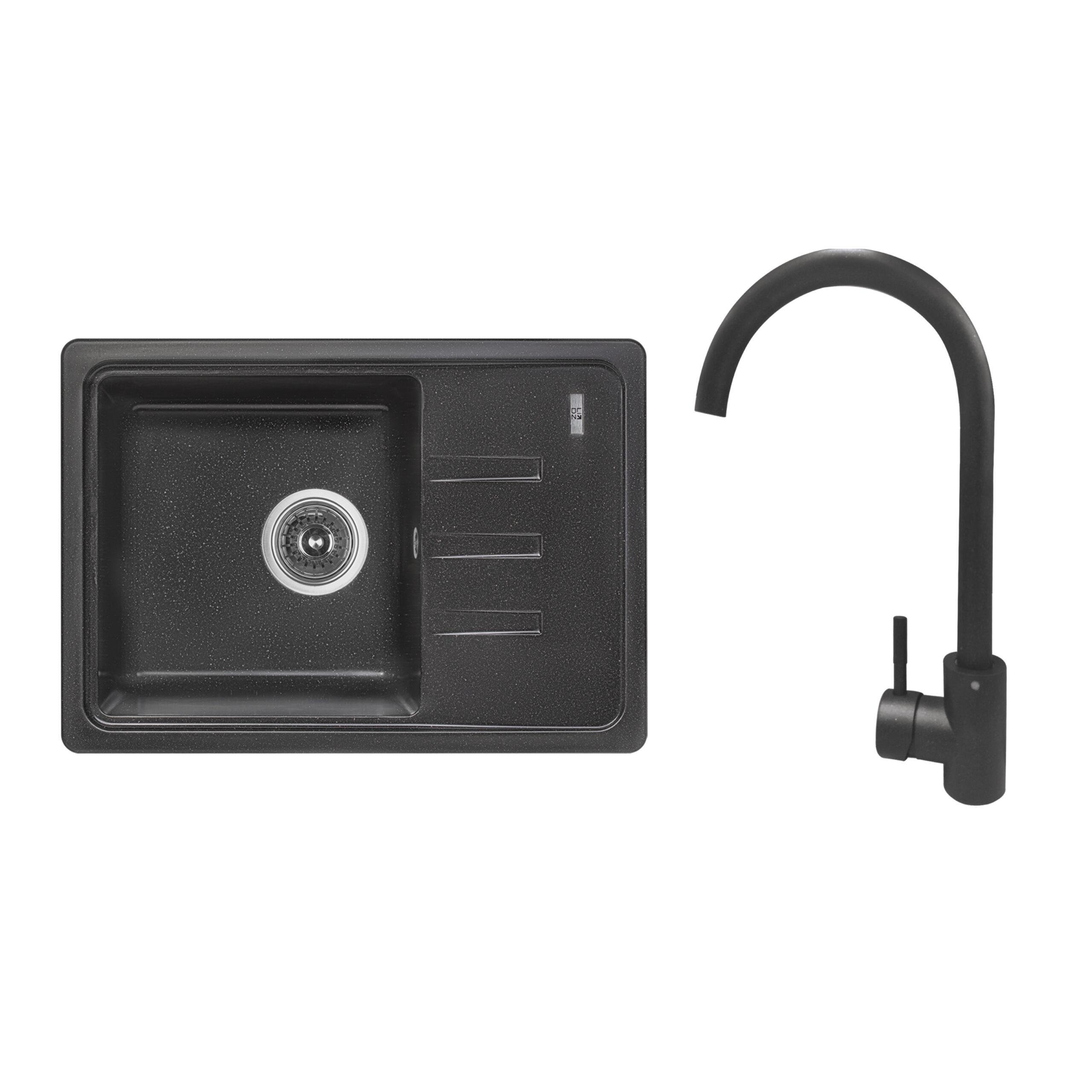 Мийка кухонна Lidz BLM-14 LIDZBLM14620435200 620x435/200 мм/змішувач для кухні Aria 015F BLM (k35)