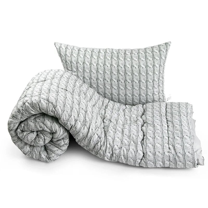 Набор Руно Grey Braid одеяло зимнее силиконовое 140х205 см и подушка 50х70 см (924.52_Grey Braid)