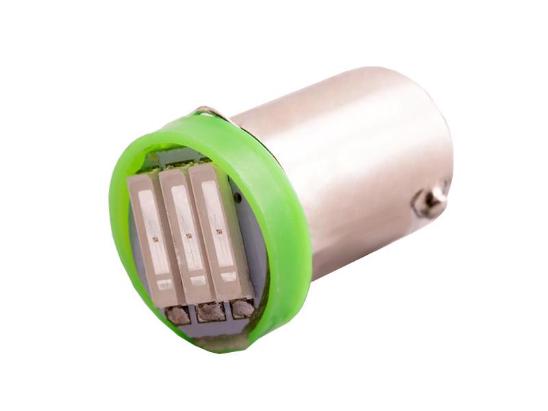 Автолампа светодиодная BA9S T4W 12 В SMD7020-3led Зеленый (1087)