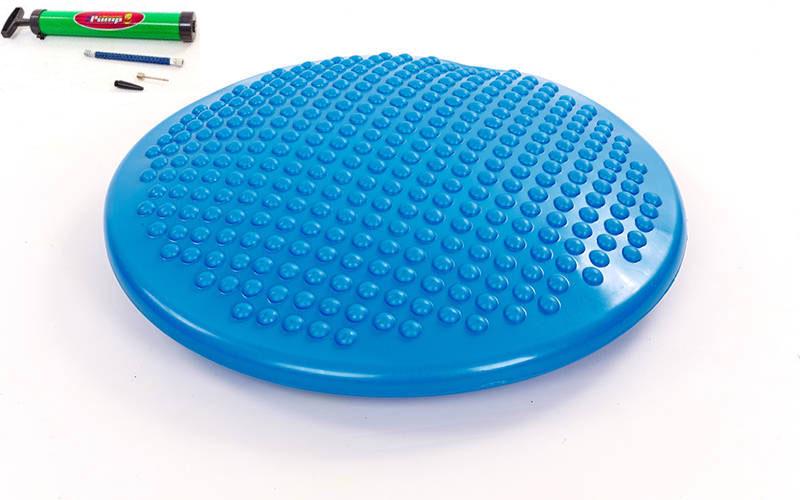 Балансировочная массажная подушка EasyFit 38 см с насосом Синий(EF-BM38Bl)