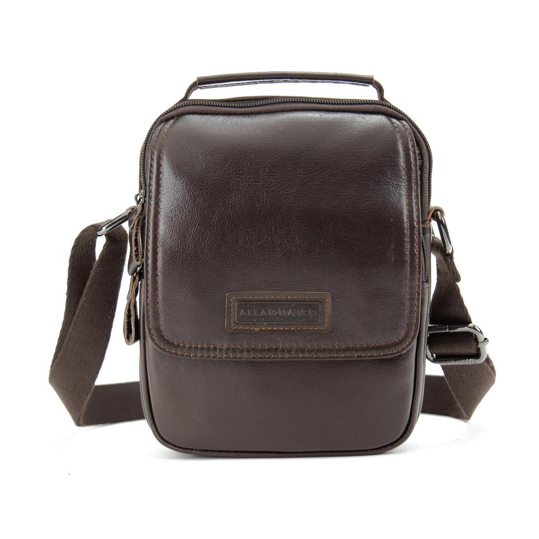 Мужская сумка через плечо с ручкой Royal Bag RR-9138DB Коричневый (7596)