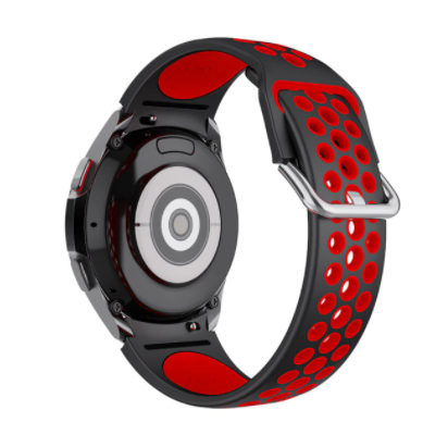Ремінець силіконовий Watchbands Galaxy Uniq для Samsung Galaxy Watch 4 44 мм Чорно-червоний (EP11-0WB91512548)