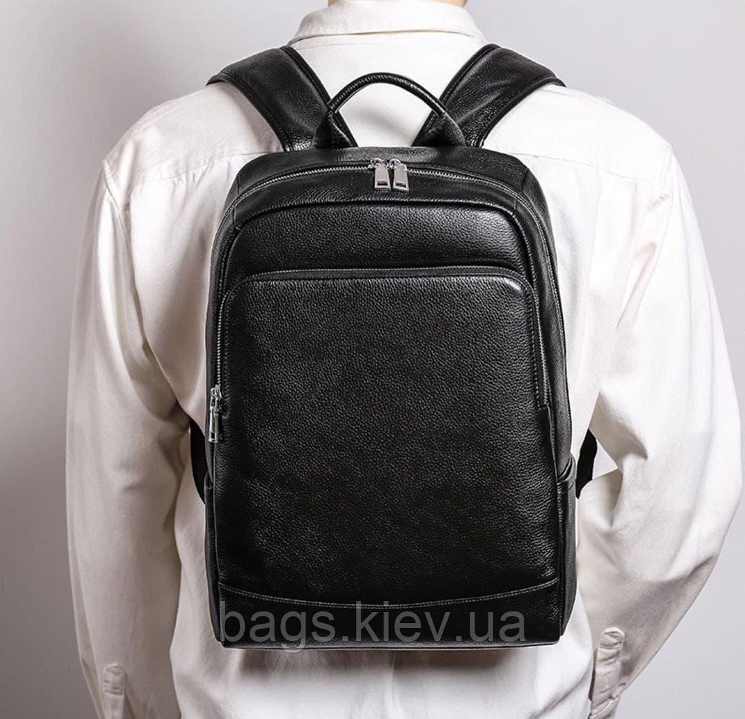 Рюкзак мужской кожаный для ноутбука TIDING BAG Черный (37554) - фото 10