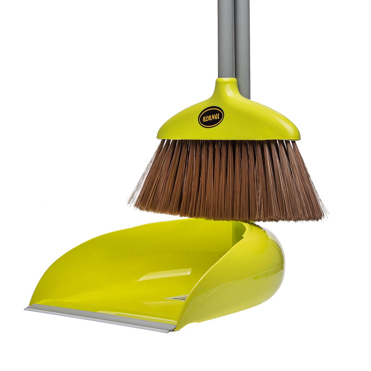 Совок зі щіткою Kornel Ледащо KL-16 70х90 см Зелений - фото 2