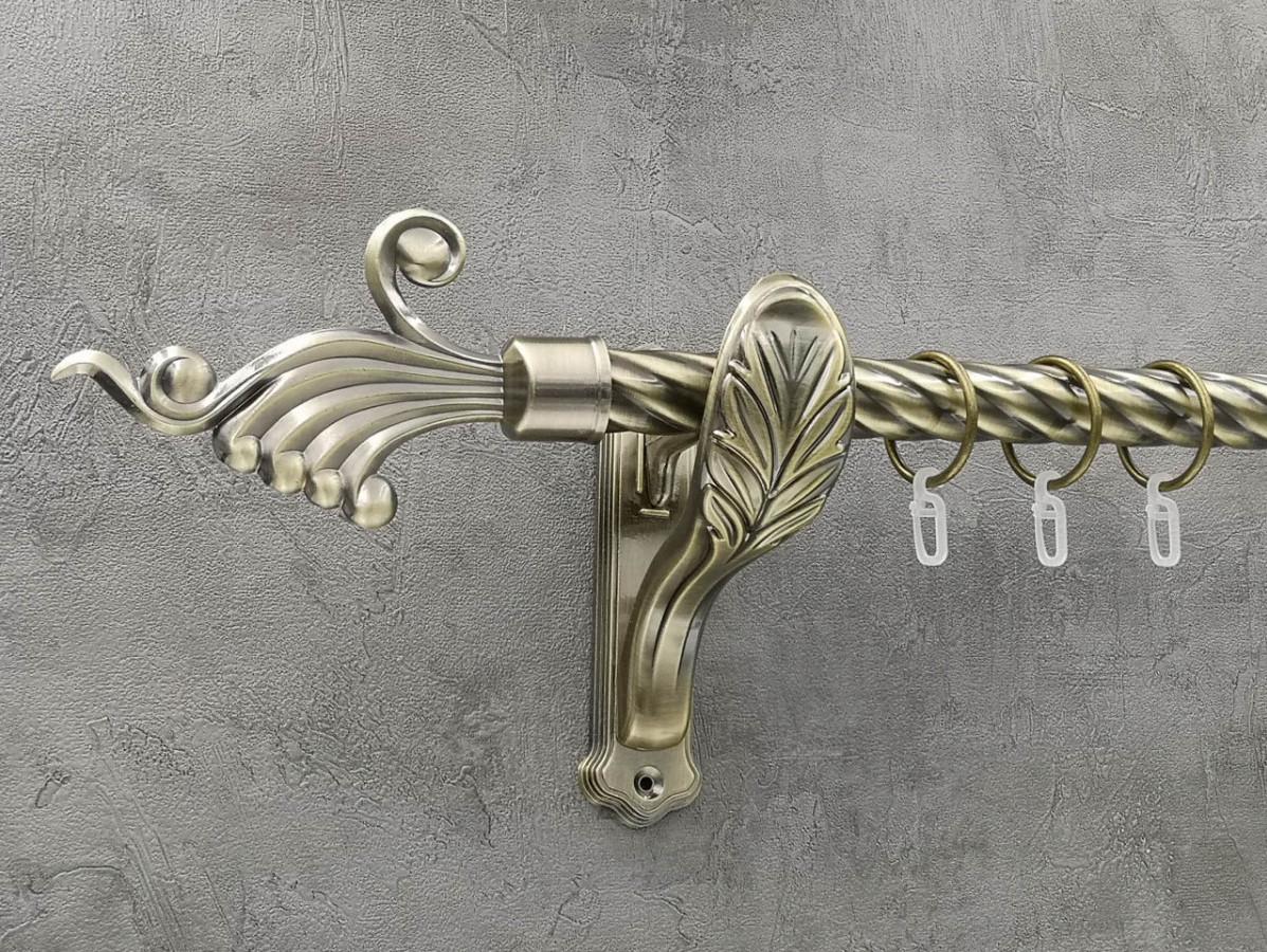 Карниз Quadrum Венус витая штанга одинарный ретро 25 мм 400 см Антик (262043206)