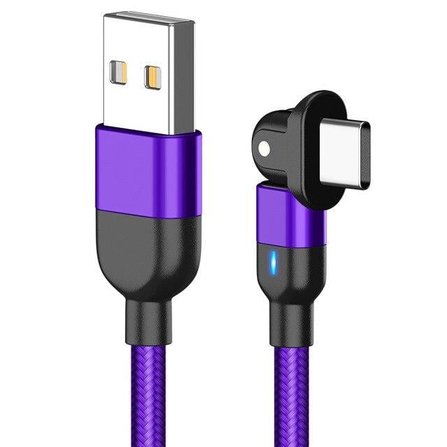 Кабель поворотный Greenport USB Type-C 3 A 1 м Purple (3365890)