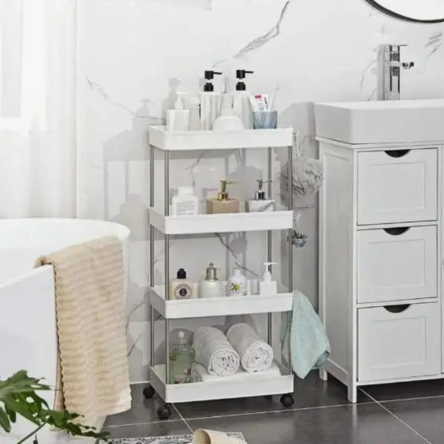 Полка на колесах для кухни и ванной 4-х ярусная (МКС-304)