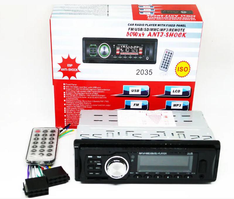 Автомагнітола 1DIN 2035 USB/SD/FM/AUX/пульт 4x50 Вт (17435) - фото 6